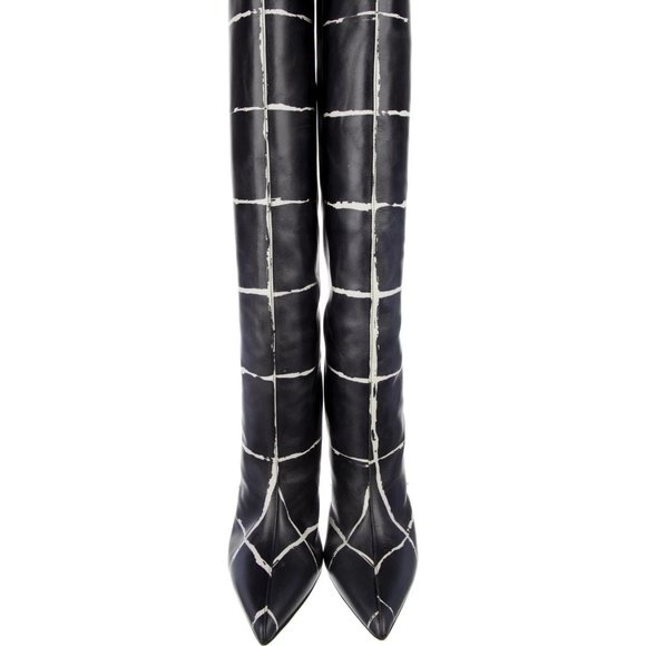 Balenciaga Windowpane Knee Boots - Picture 3 of 6